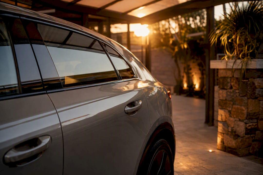 Vehicle protected inside a residential garage