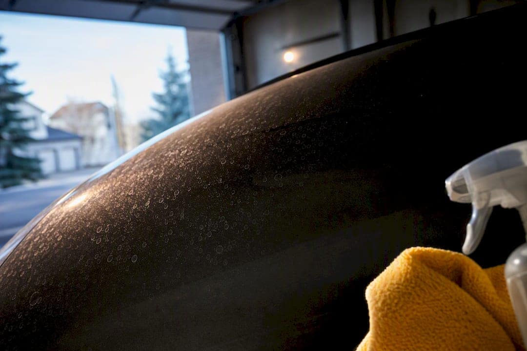 Water spots visible on ceramic-coated vehicle panel