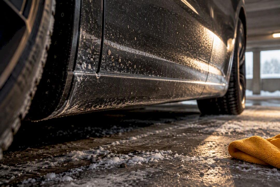 Clear film protecting an anonymous rocker panel