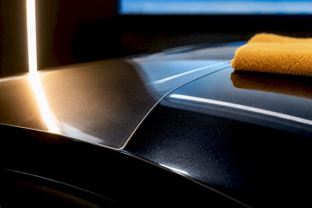 Anonymous vehicle panel showing film and coating