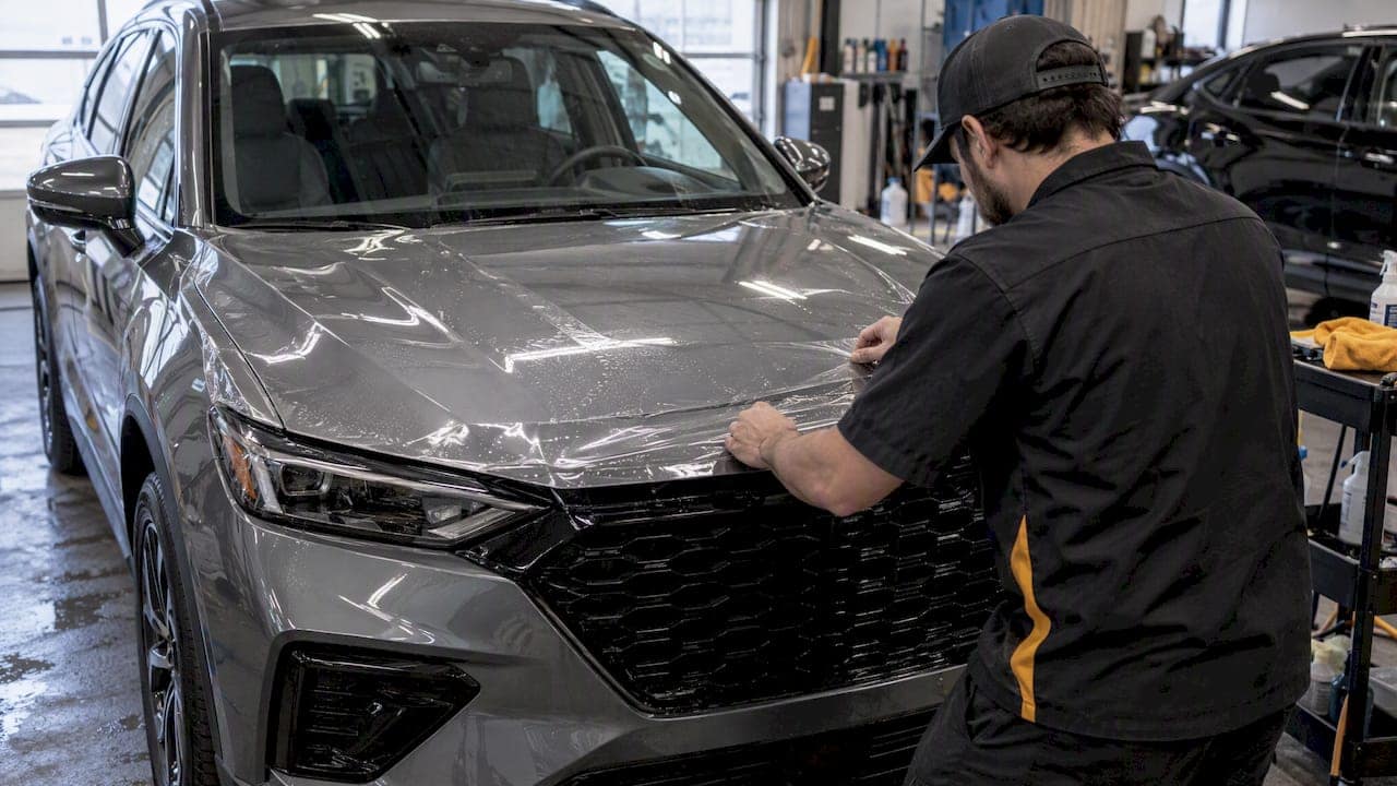 New car receiving front-end paint protection film