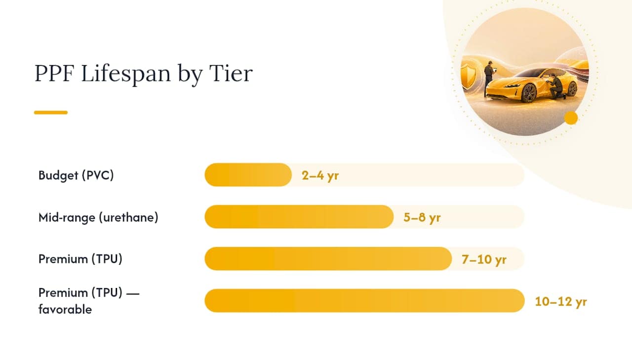 PPF Lifespan By Film Tier: What "End of Life" Looks Like — overview diagram