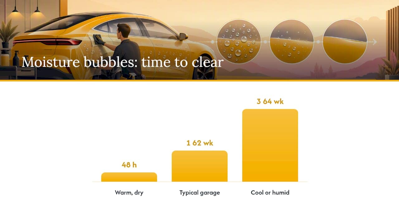 PPF moisture bubble resolution timeline