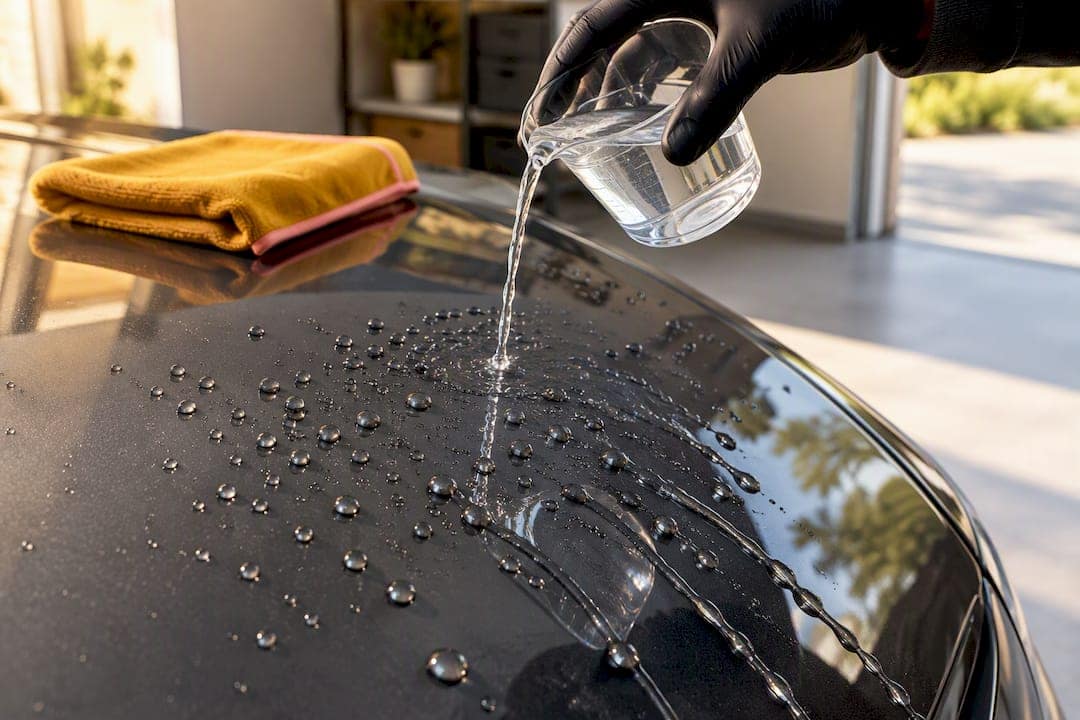 Water bead test on ceramic coating